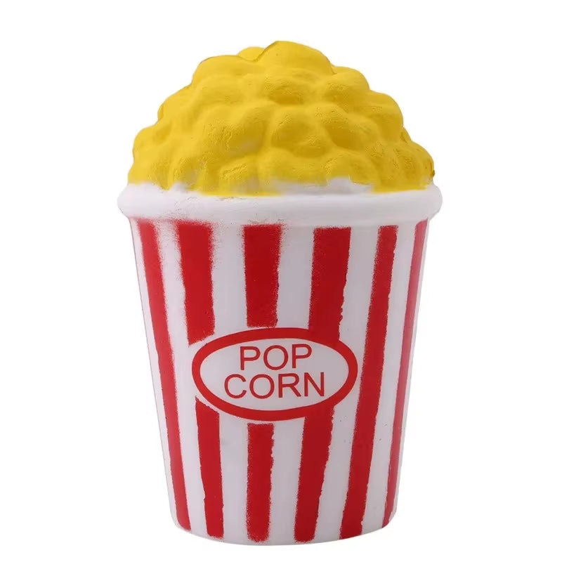 Jumbo Kawaii Popcorn Anti-Stress Squeeze Toy - Soft Rising Fun Food Props for Events and Entertainment