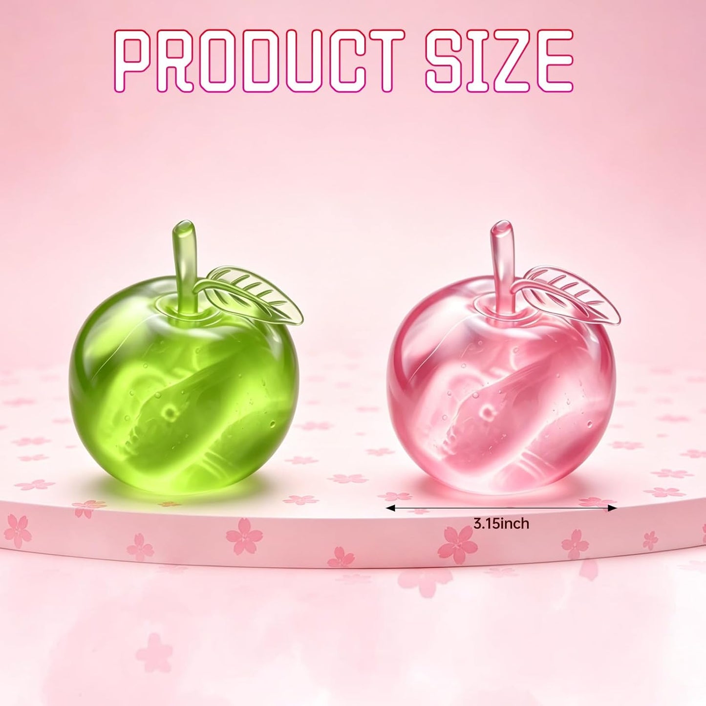 Stress Relief Apple Squishy Toy - Slow Rising Fruit Stress Ball for Adults, Cute Desk Decor (Green)