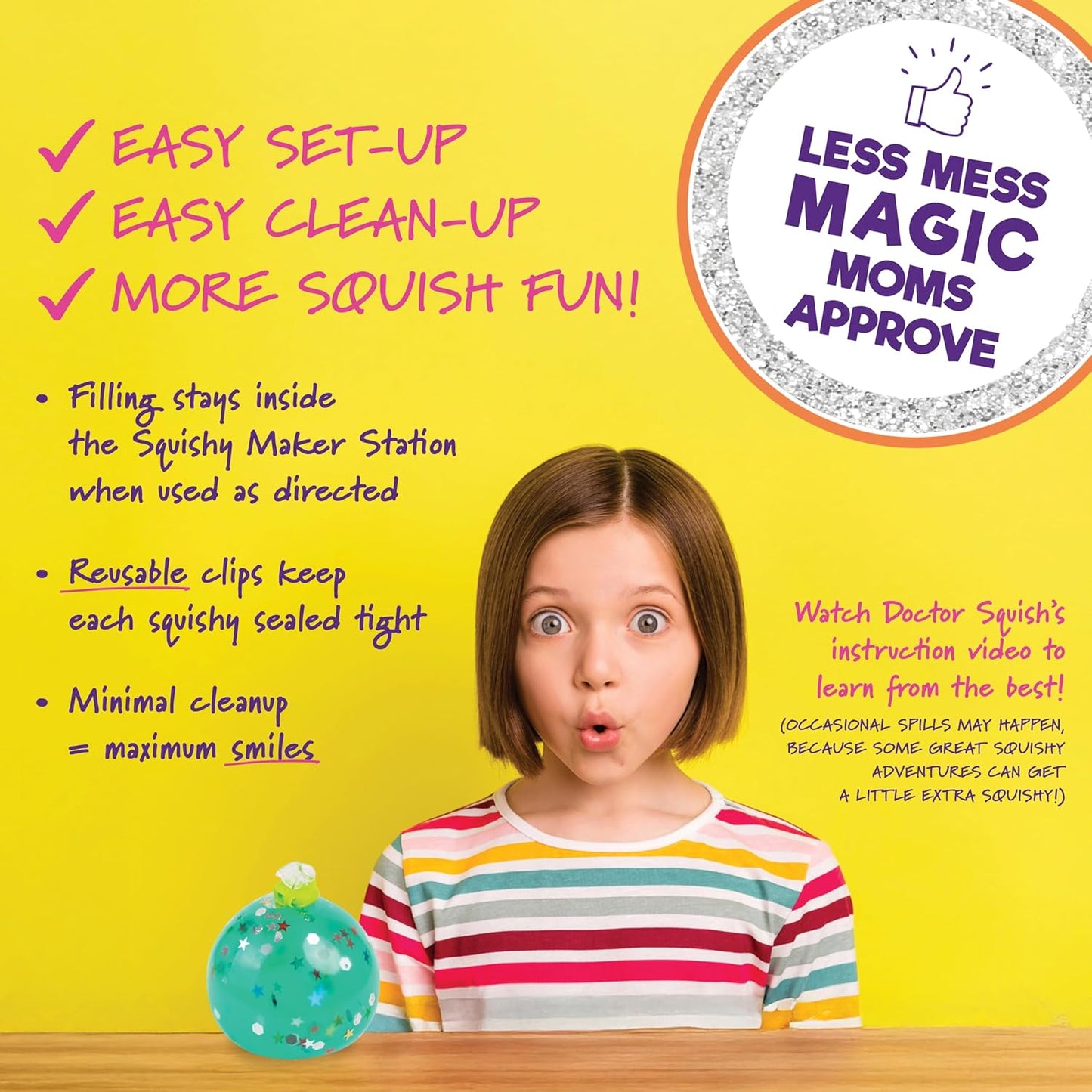 Neon Squishy Maker Station: DIY Glow-in-the-Dark Squishies Kit with Sparkles and Slime Powder for Ages 8 and Up