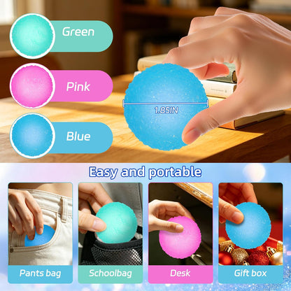 Set of 3 Textured Stress Relief Balls - Silky Fidget Toys for Anxiety Management | Soft Squeeze Sensory Balls for Kids and Adults - 1.85 Inches
