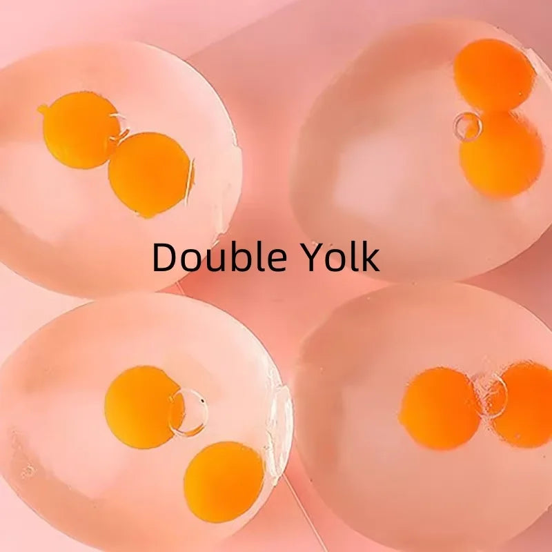 Double Yellow Transparent Simulated Egg Stress Relief Tool for Adults - Ideal Gift for Stress Relief