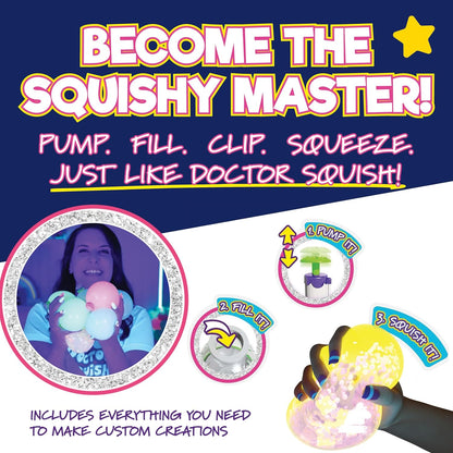 Neon Squishy Maker Station: DIY Glow-in-the-Dark Squishies Kit with Sparkles and Slime Powder for Ages 8 and Up