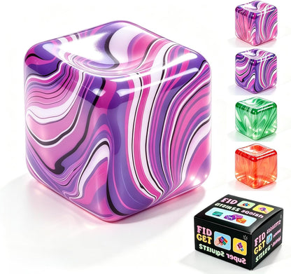 Fidget Toys Stress Relief Cube and Balls for Kids and Adults, Sensory Ice Sugar Squishies for Autism, Classroom Prize (Purple, 1 Pack)