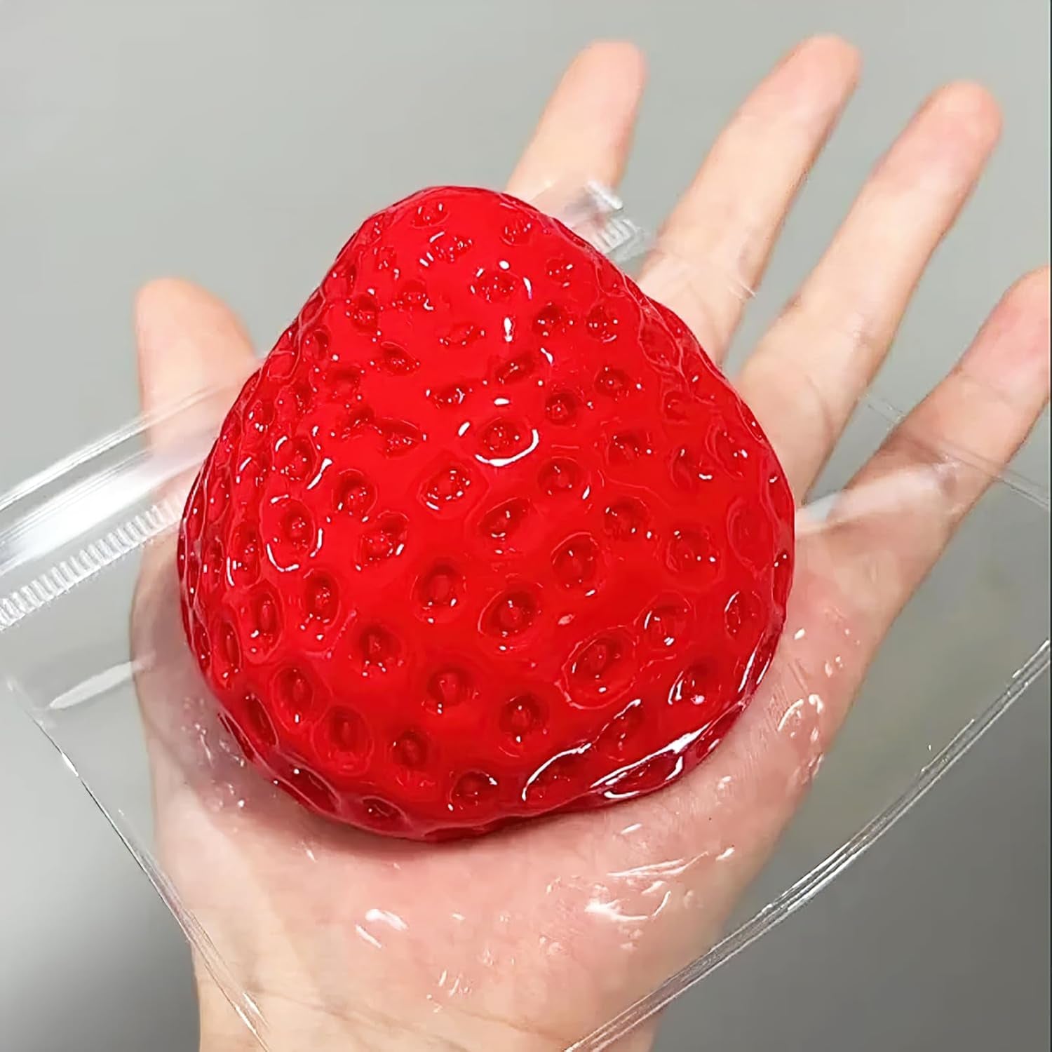 4 Packs Big Strawberry Squishies Fidget Toys Adults, Ultra Soft Sticky Stress Relief Toys Squeeze Toys for Autism, Birthday Gifts Easter Basket Stuffers Easter Gifts