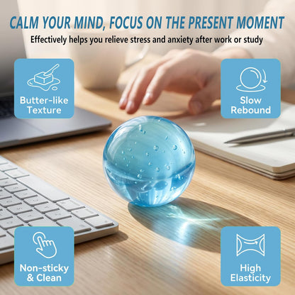 Coconut Oil Infused Slow Rising Fidget Toys for Stress Relief | Purple Stress Ball and Sensory Squeeze Toys for Adults and Kids, Ideal Party Favors for Anxiety Management