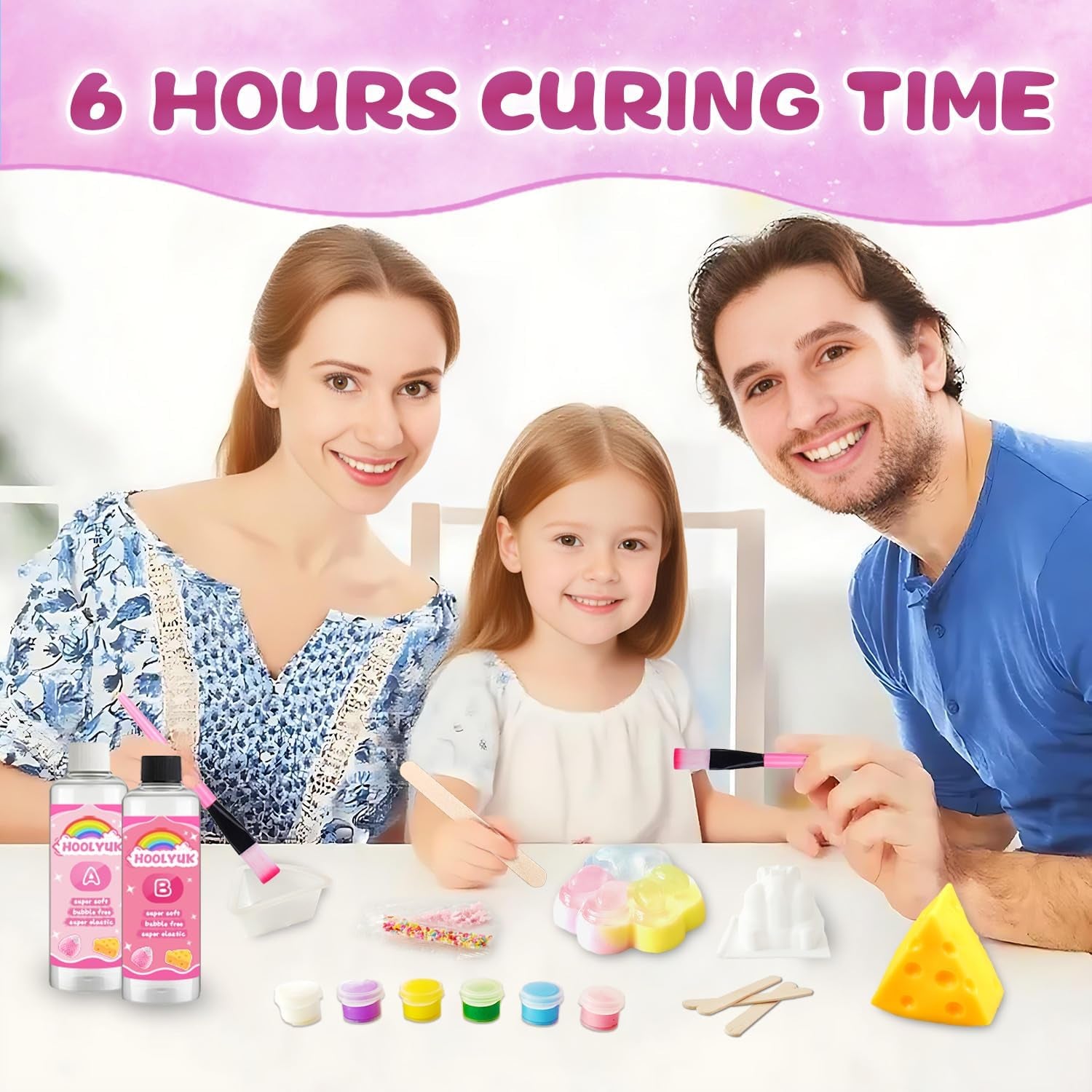 Taba Toy DIY Squishy Making Kit - 1:1 AB Liquid Silicone Fufu Squishy Kit with Molds for Custom Stress Relief Toys and Gifts for Any Occasion