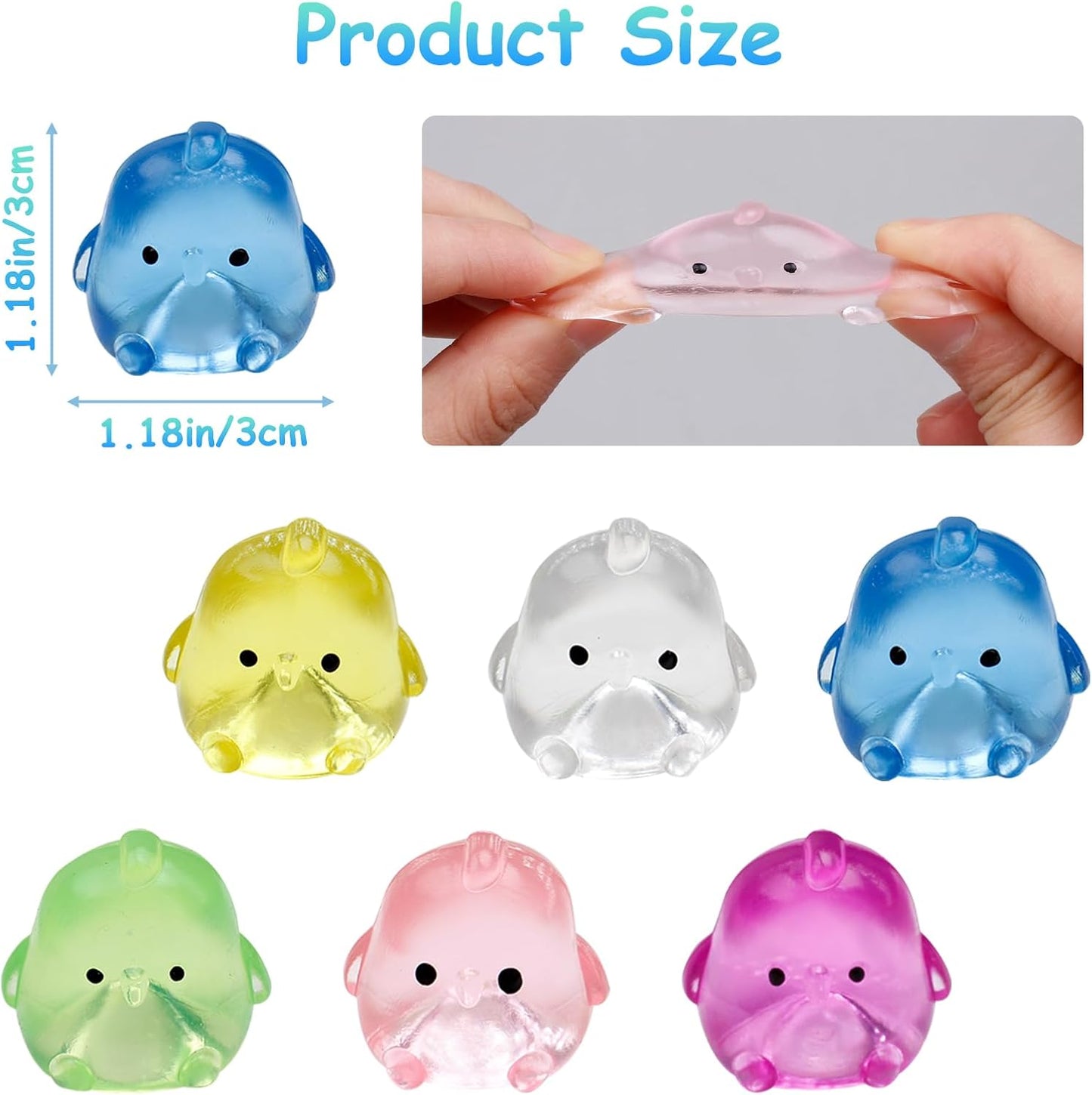 Mini Chick Sensory Fidget Toys - 24-Pack of Squishy Party Favors for Children, Perfect for Classroom Treasure Boxes and Stress Relief for All Ages