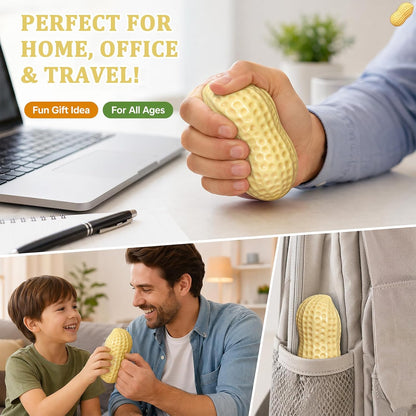 Peanut-Shaped Stress Relief Ball - Soft TPR Fidget Toy for Anxiety Relief and Hand Relaxation, Ideal for Desk Decor and Gift (1 Piece)