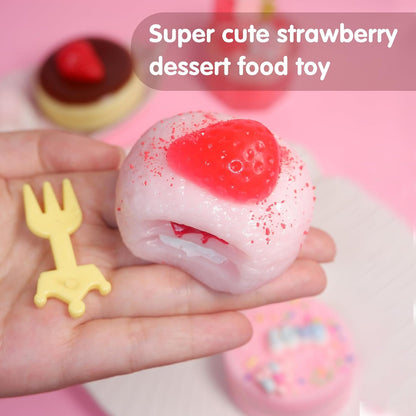 Set of 5 Handmade Taba Squishies - Ultra-Realistic Dessert Cookie Stress Relief Toys, Ideal for Fidgeting and Party Favors, Packaged in OPP
