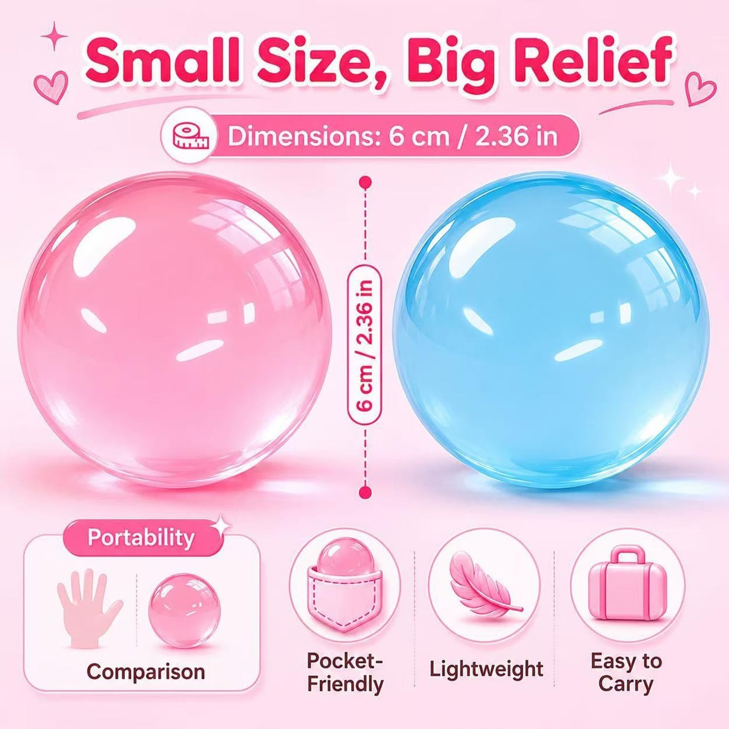 2-Pack Coconut Oil Stress Balls, 2026 Edition Soft Squeeze Stress Relief Toys, Slow Rising Portable Desk Squishies for Relaxation and Stress Management