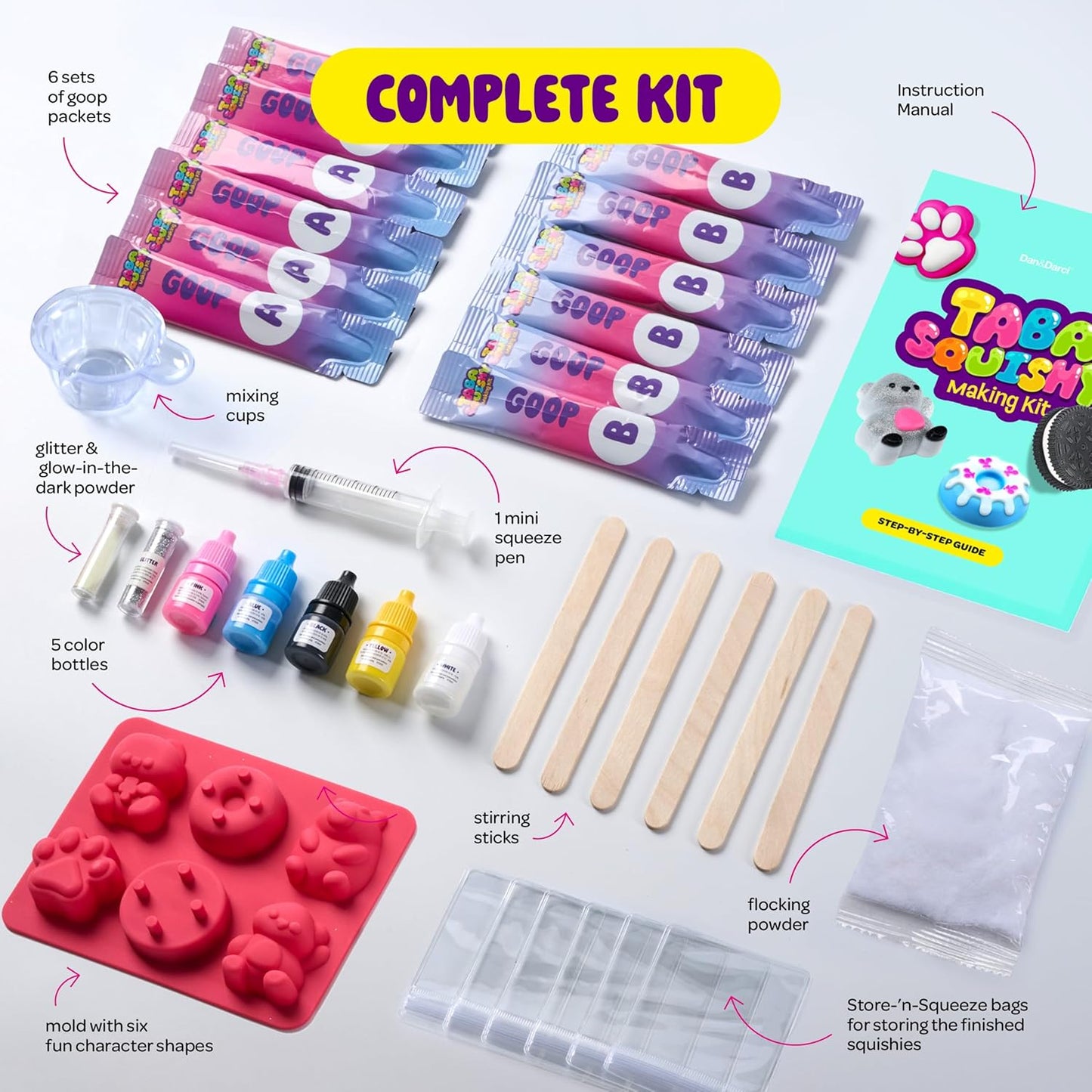 Taba Squishy Craft Kit for Children - Creative Squishies DIY Set - Ideal Gift for Girls Aged 6 to 12 - Engaging Arts and Crafts Activity