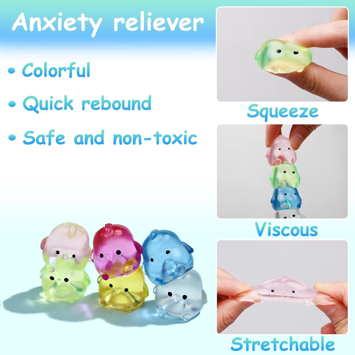 Mini Chick Sensory Fidget Toys - 24-Pack of Squishy Party Favors for Children, Perfect for Classroom Treasure Boxes and Stress Relief for All Ages