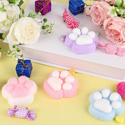 4-Pack Soft Squishy Cat Paw Stress Relief Toys for Kids and Adults - Ideal for Anxiety Management, Classroom Rewards, Birthday Gifts, and Party Favors