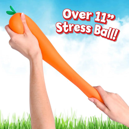 Jumbo Squish Carrot Toys, 12" Gaint Squish Vegetable - Mega Fruit Stress Relief Toys - Fidget Sensory Food Fun Gift for Kiddo, Teens Adults
