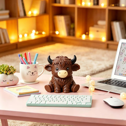 Giant Highland Cow Squishy Stress Ball - Jumbo Soft Slow Rising Toy for Anxiety Relief and Party Favors