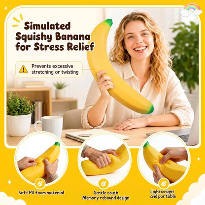 Jumbo Banana Squish Toys, 16" Fruit Taba Squish, Giant Stress Balls, Gifts