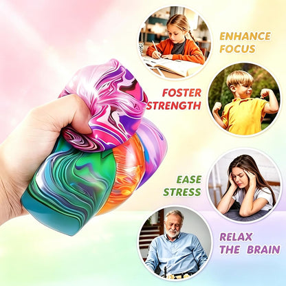 Fidget Toys Stress Relief Cube and Balls for Kids and Adults, Sensory Ice Sugar Squishies for Autism, Classroom Prize (Purple, 1 Pack)