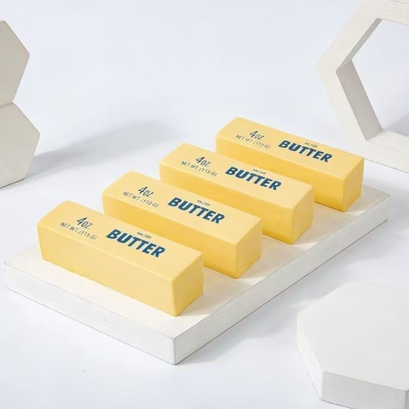 Set of 2 Realistic Butter Squishy Toys - Slow-Rebound Stress Relief Squeeze Toys for Adults, Perfect for Anxiety Reduction and Gift Giving