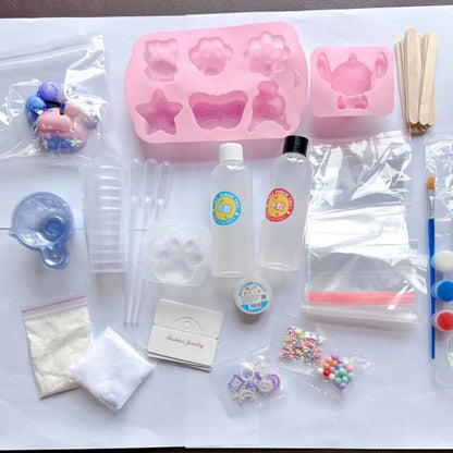 DIY Taba Squishy Kit - Liquid Gel and Silicone Crafting Set for Kawaii Cat Cartoon Characters