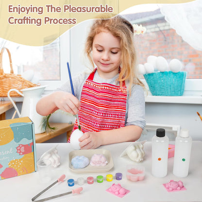 Taba 500G DIY Squishy Making Kit - 1:1 AB Liquid Silicone with Bubble-Free Curing, Includes 6 Molds and Flocking Powder for Stress Relief Gifts