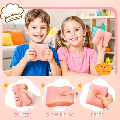 Pink Bread Butter Slow Rising Squishy Fidget Toy | Sensory Stress Relief for Kids and Adults, Ideal for Anxiety Relief and Party Favors