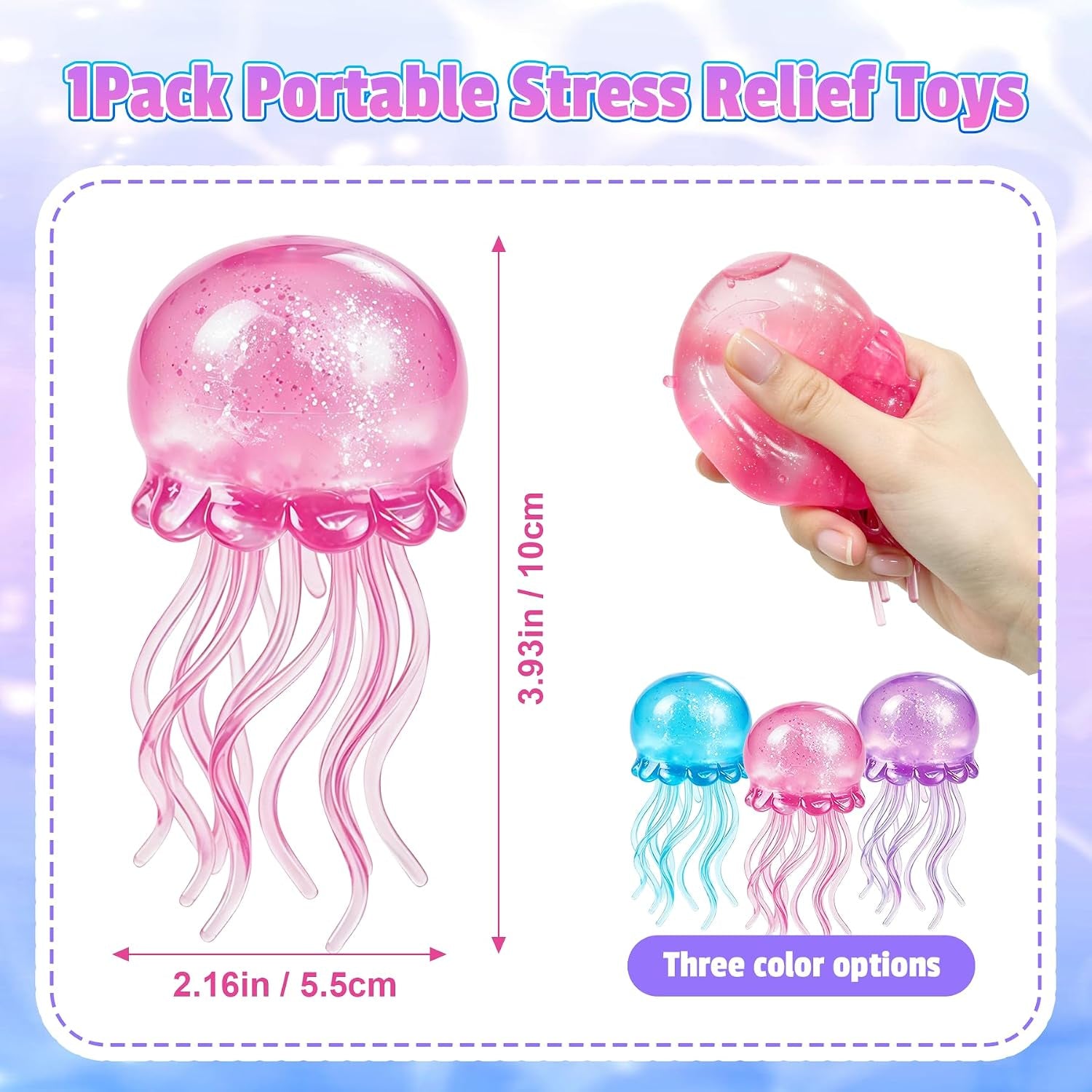 Jellyfish Squishy Squeeze Toy - 3.78 Inch Slow Rise Sensory Fidget Toy, Ideal for Parties, Classrooms, and Family Gifts - Suitable for Adults, Teenagers, and Children (Pink)