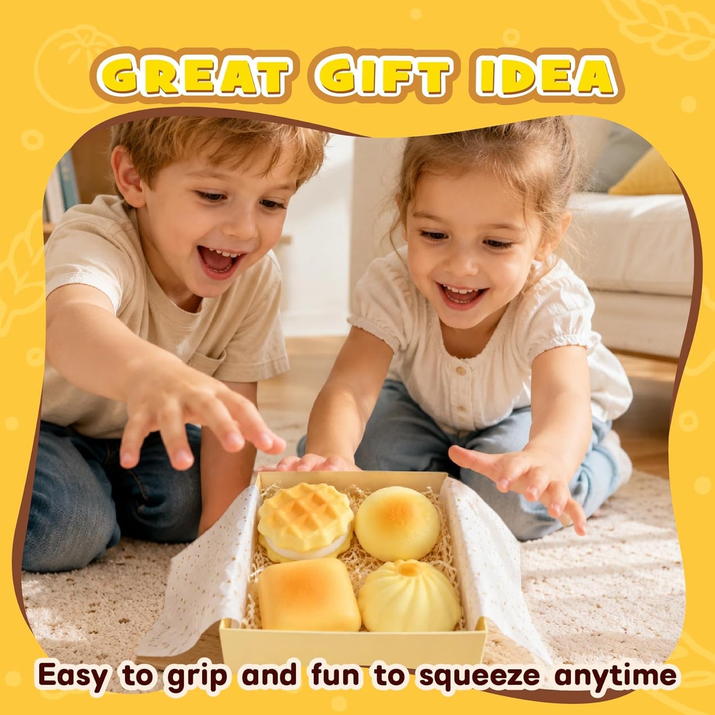 Butter Squishy Toys, 9 Pack Slow Rising Food Squishies Set | Soft Kawaii Food Squishies with Bread, Cake & Fruit Designs, Perfect Fidget Toys for Stress Relief, Relaxation and Play