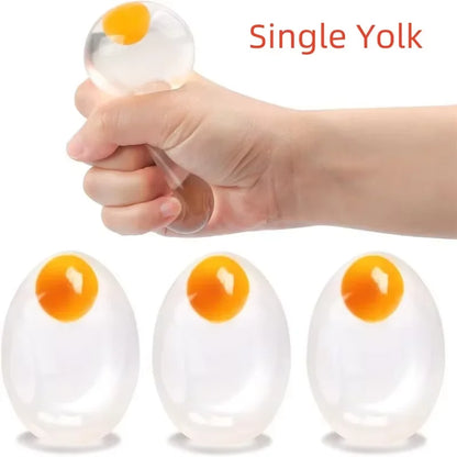 Double Yellow Transparent Simulated Egg Stress Relief Tool for Adults - Ideal Gift for Stress Relief