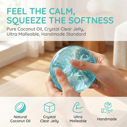 Coconut Oil Infused Slow Rising Fidget Toys for Stress Relief | Purple Stress Ball and Sensory Squeeze Toys for Adults and Kids, Ideal Party Favors for Anxiety Management