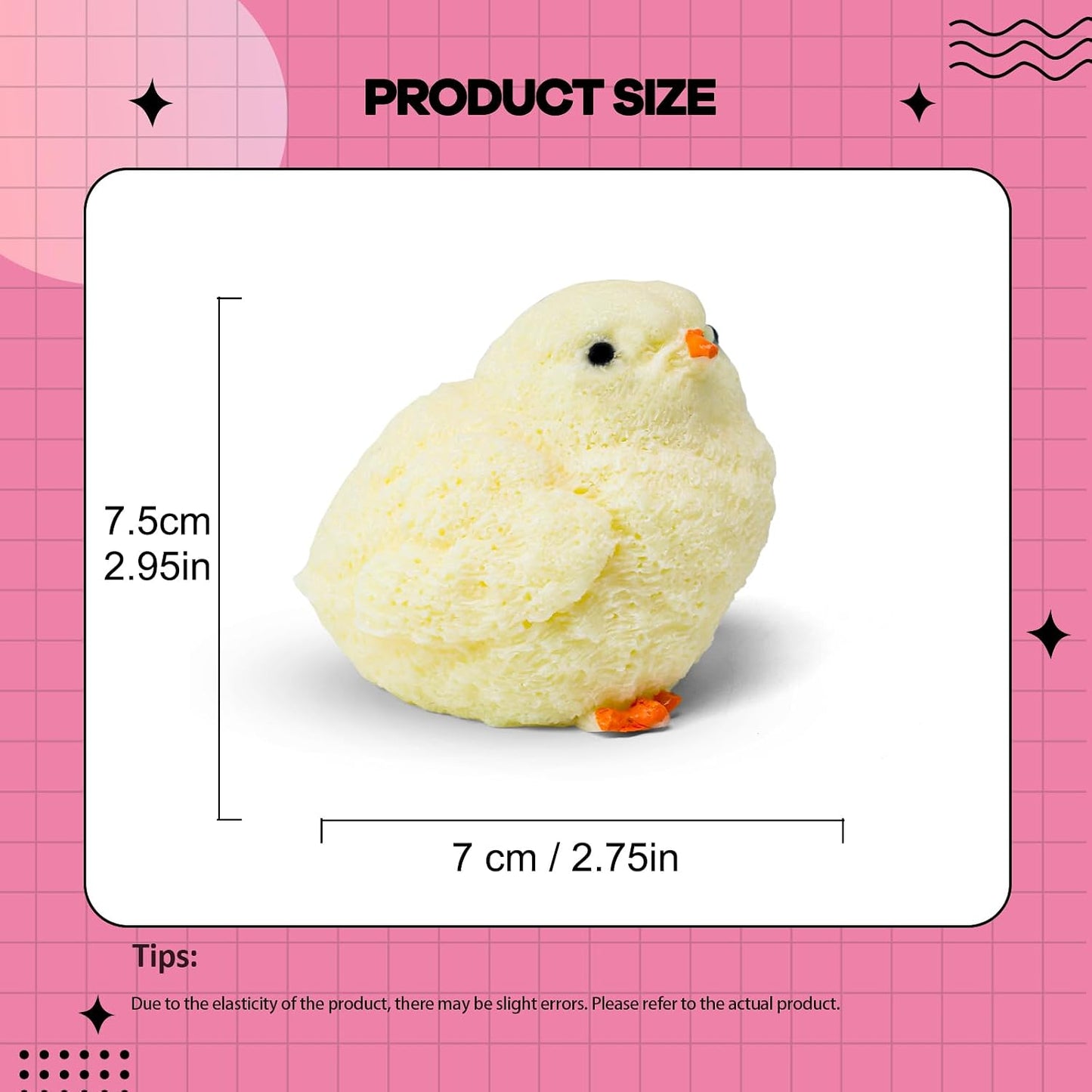2-Pack Taba Squishy Chick Toy - Handmade Silicone Stress Relief Squeeze Toys for Kids and Adults, Ultra Soft Fidget Chickens