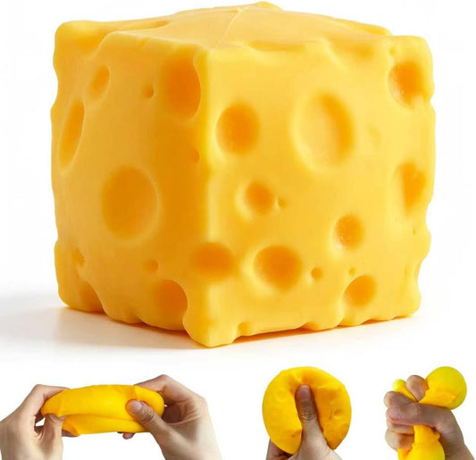 Yellow Cheeses Squeeze Toy, Easter Basket Stuffers for Kids Teens, Soft Simulation Food Squeeze Toy, Cute Desk Decor, Birthday Gift for Girls Boys, Office Classroom Fidget Pack