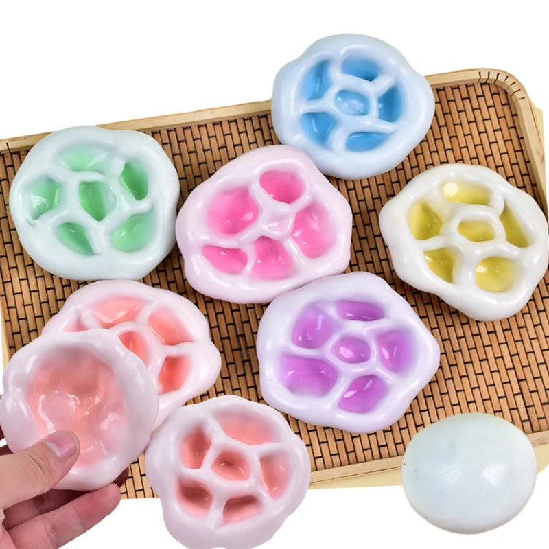 Shapeable Vacuum Sand Ball - Grape Stress Relief Squeezing Toy for Desktop Use, Ideal Birthday Gift