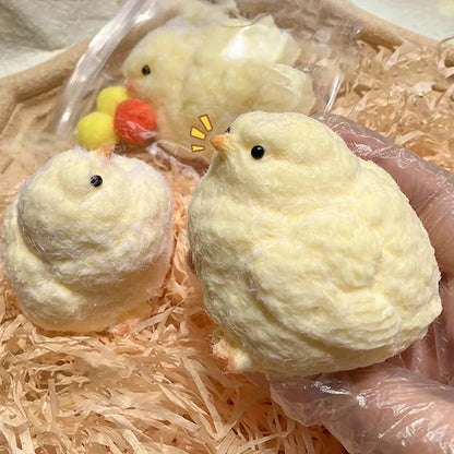Kawaii Mini Chicken Silicone Stress Relief Toy - Soft Squeeze Fidget Hamster for Teens and Kids