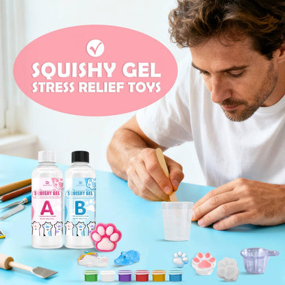 Gel for Taba Squishy Kit, 18Oz Liquid Silicone Super Soft Fast Cure for Squishy Maker, All-In-1 Squishy Making Rubber for Cat Paw Casting Hamster Molding, Stress Relief Decompression Craft Adult Hobby