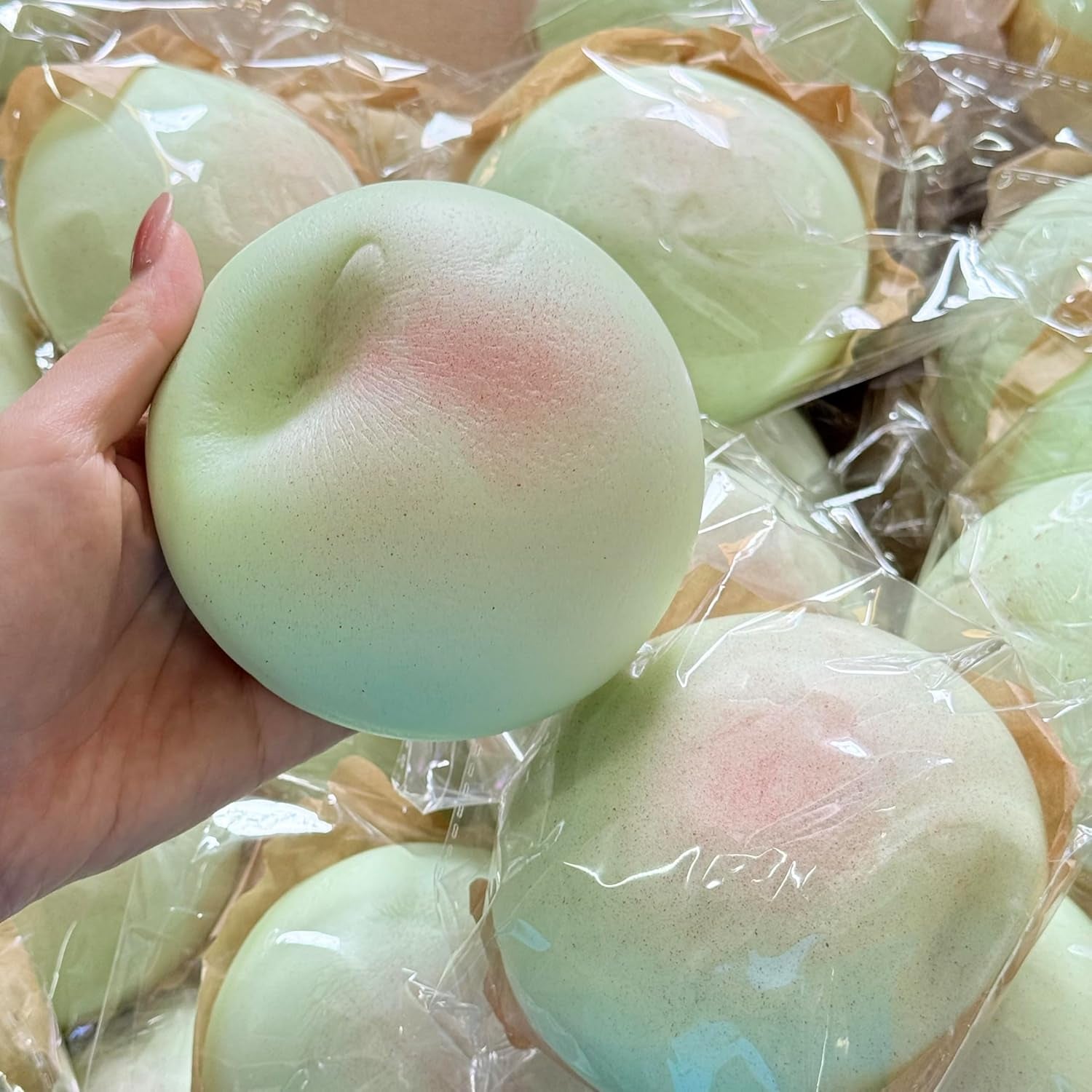 Cheese Slow Rising Squishy and Sticky Bread Fidget Toys | Foam Butter Bread Stress Balls for Stress Relief, ADHD Management, and Party Favors (Green)