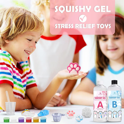 Gel for Taba Squishy Kit, 36Oz Liquid Silicone Super Soft Fast Cure for Squishy Maker, All-In-One Squishy Making Rubber for Cat Paw Casting & Hamster Molding, Stress Relief Decompression Craft