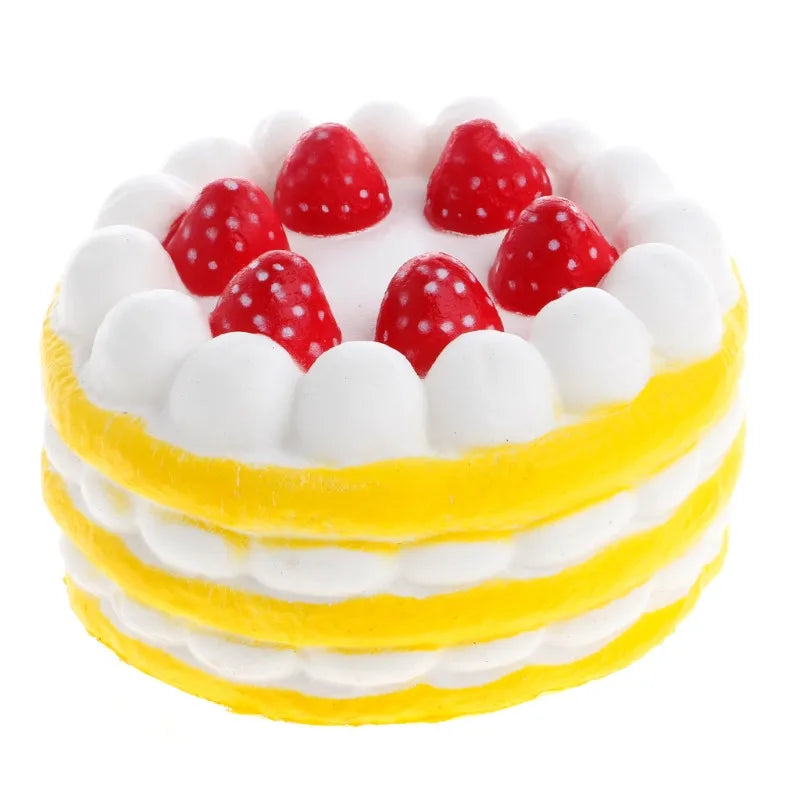 Jumbo Strawberry Cake Squishy - PU Slow Rising Stress Relief Toy for Kids