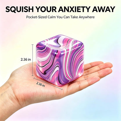Fidget Toys Stress Relief Cube and Balls for Kids and Adults, Sensory Ice Sugar Squishies for Autism, Classroom Prize (Purple, 1 Pack)