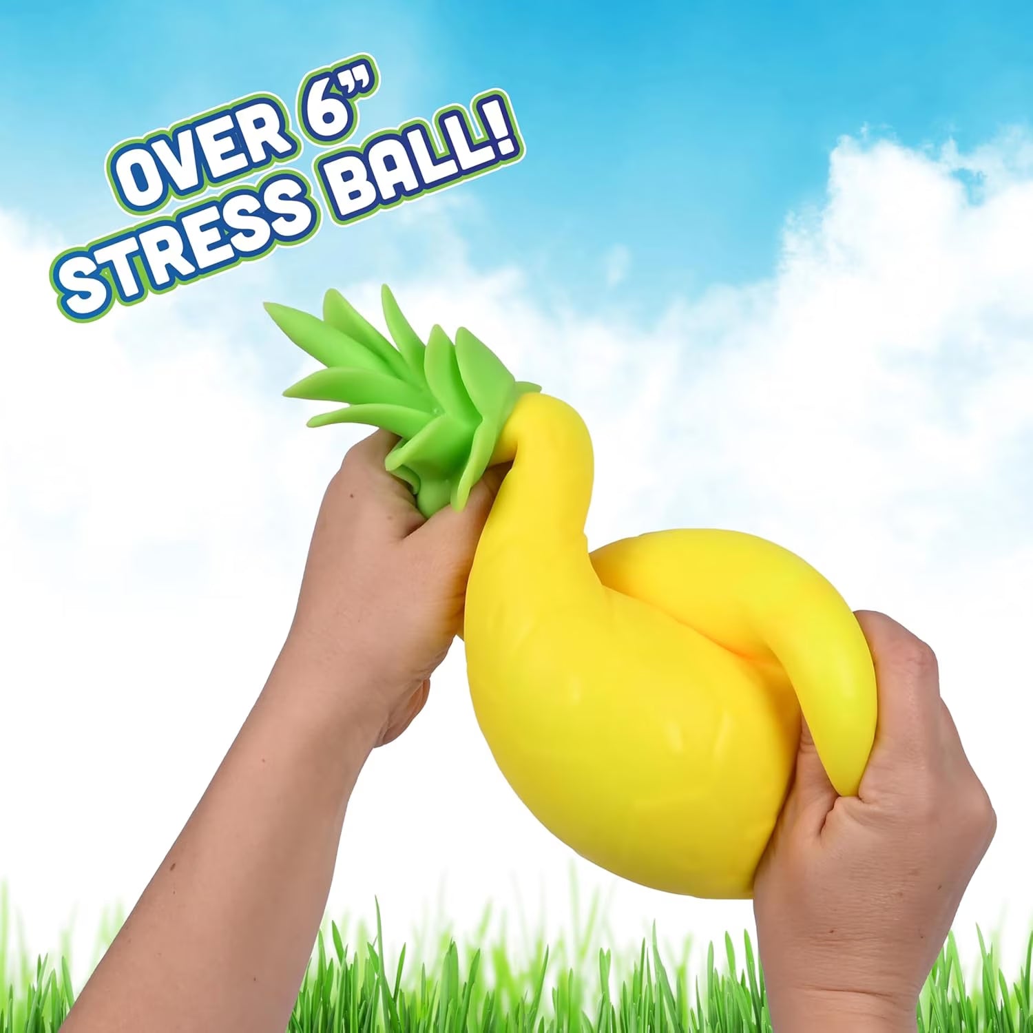 Jumbo Pineapple Squish Toys, 6.5" Fruit Taba Squish Toys, Stress Balls, Gifts