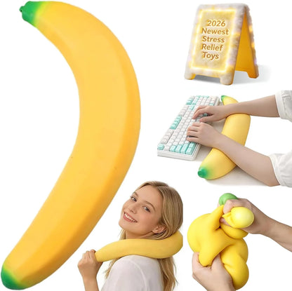 Jumbo Banana Squish Toys, 16" Fruit Taba Squish, Giant Stress Balls, Gifts