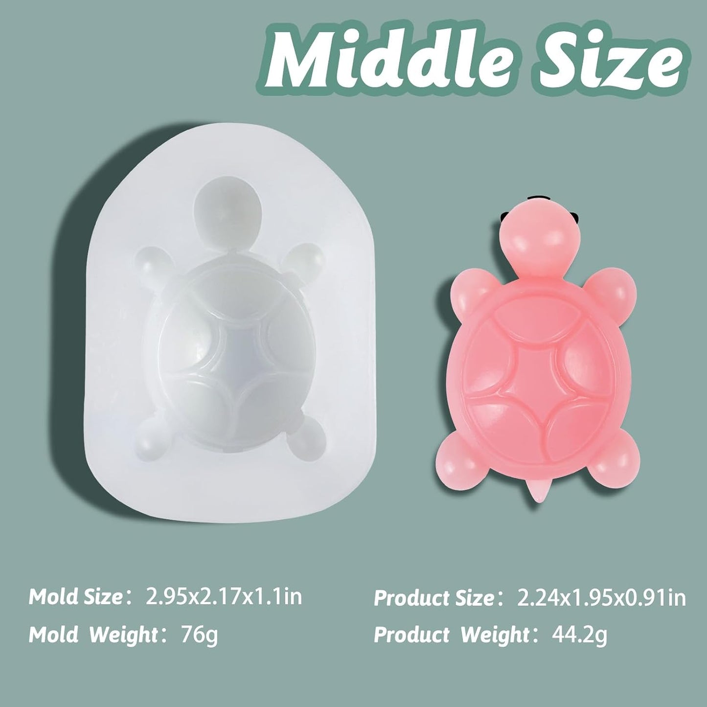 Turtle Silicone Mold Kit - Three Sizes for Creating Turtle Squishies (Large, Medium, Small)