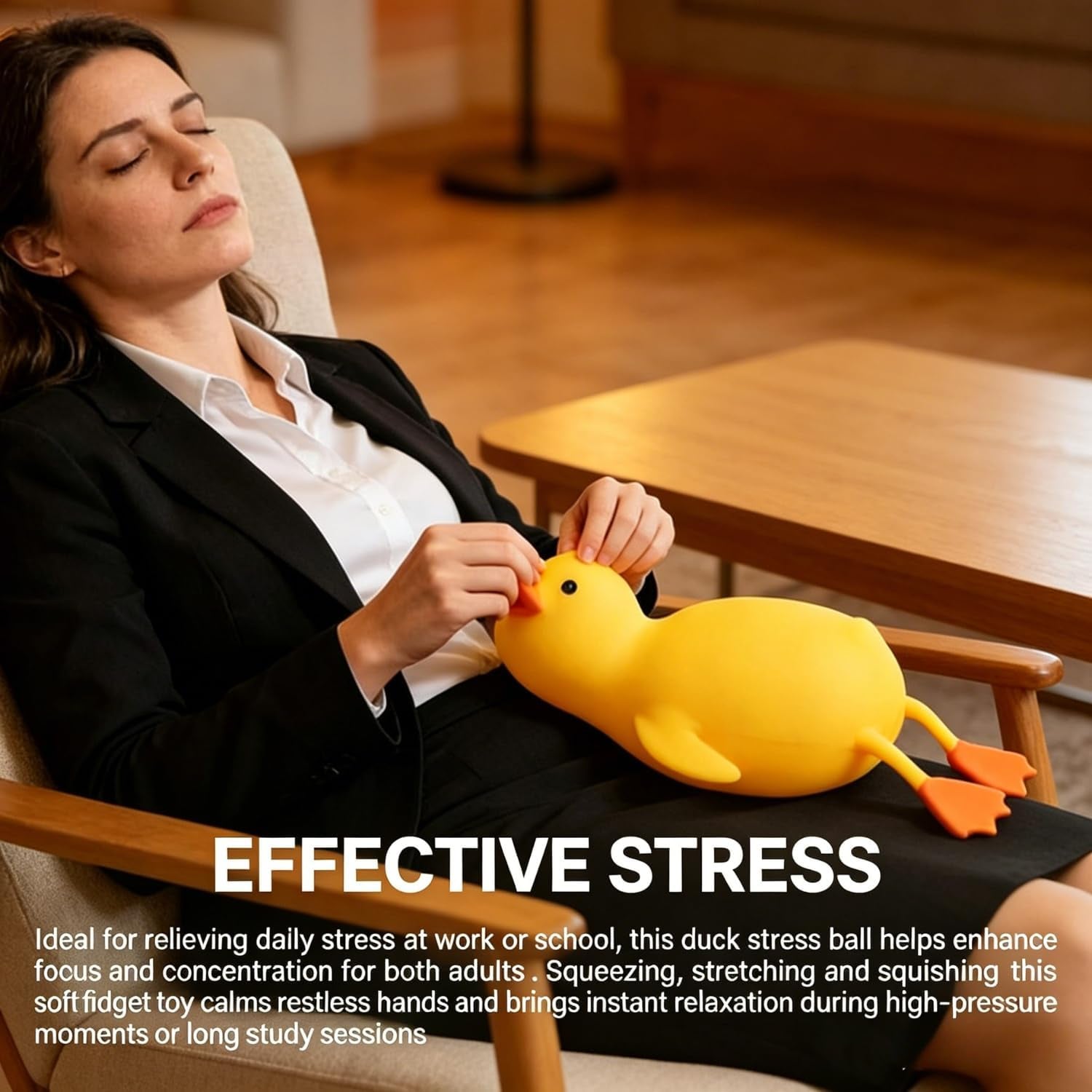 Giant 13-Inch Duck Squishy Stress Ball - Jumbo Soft Slow Rising Decompression Toy for Anxiety Relief and Party Favors