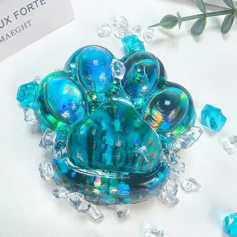 Premium Adult Stress Relief Toy with Glittery Texture, Cat Paw Design, High Aesthetic Appeal, Ideal Venting Gift, Ultra-Soft Material, Slow Rebound Feature