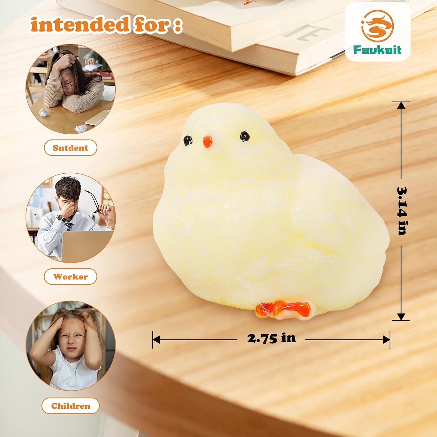Ultra Soft Silicone Chick Squeeze Toy - Handmade Fidget Stress Relief Squishy (1 Piece)
